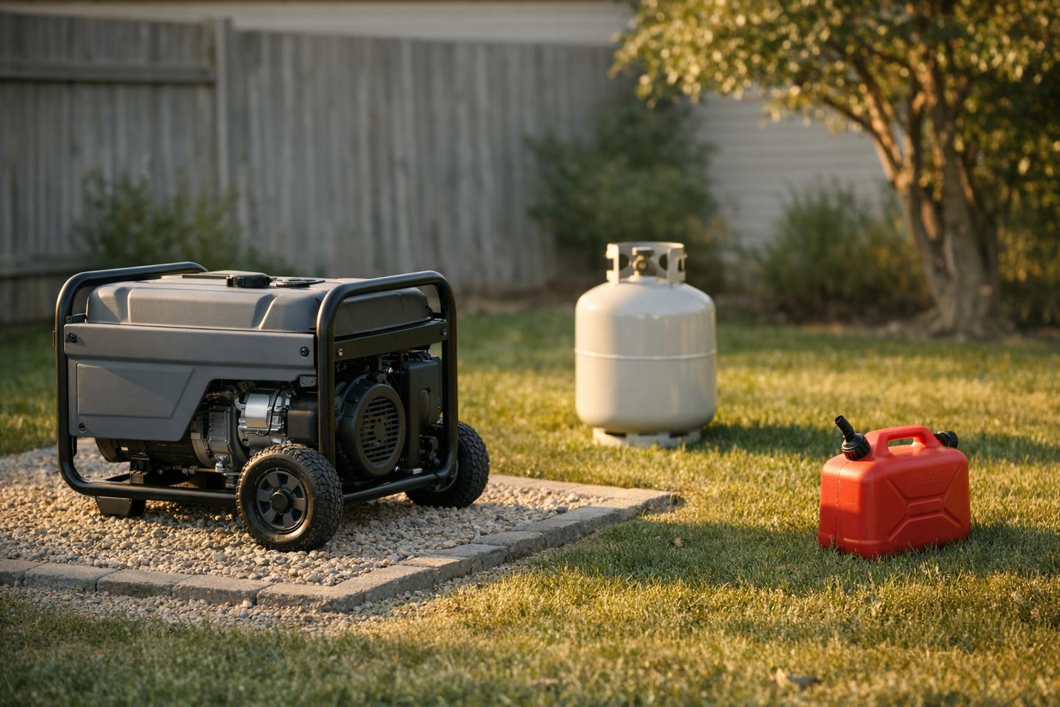 Dual Fuel vs Gasoline-Only Generators: Which Backup Strategy Wins? AI-generated editorial illustration.
